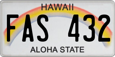 HI license plate FAS432