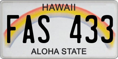 HI license plate FAS433