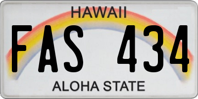 HI license plate FAS434