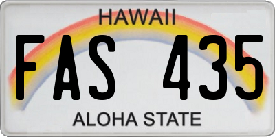HI license plate FAS435