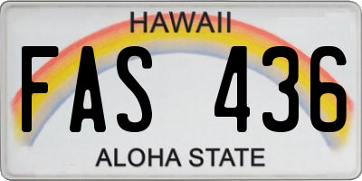 HI license plate FAS436