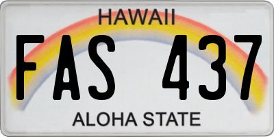 HI license plate FAS437
