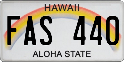 HI license plate FAS440