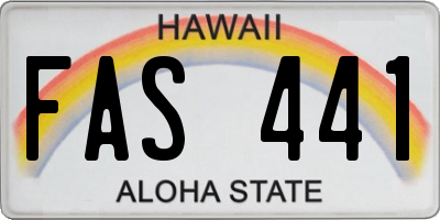 HI license plate FAS441