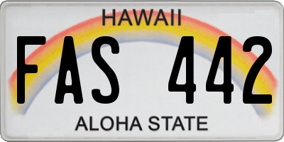 HI license plate FAS442