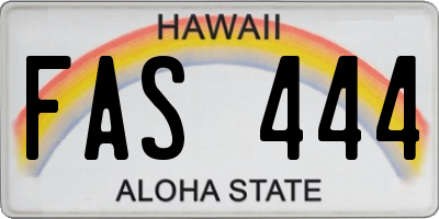 HI license plate FAS444