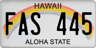HI license plate FAS445
