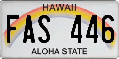 HI license plate FAS446
