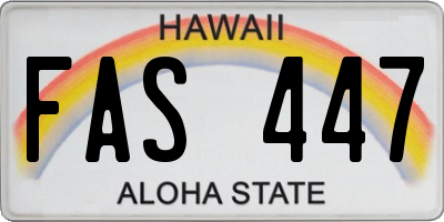 HI license plate FAS447