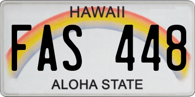 HI license plate FAS448