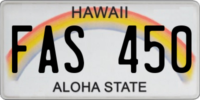 HI license plate FAS450