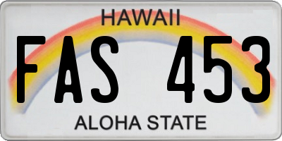 HI license plate FAS453