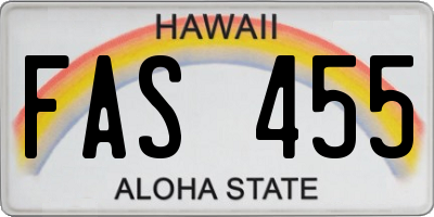 HI license plate FAS455
