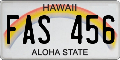 HI license plate FAS456