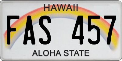 HI license plate FAS457