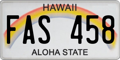 HI license plate FAS458