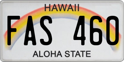 HI license plate FAS460