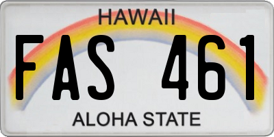 HI license plate FAS461