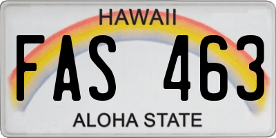 HI license plate FAS463