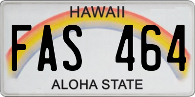HI license plate FAS464