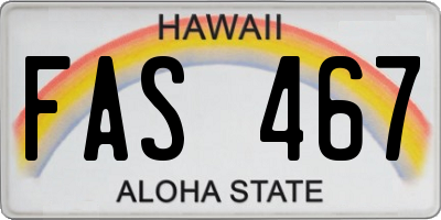 HI license plate FAS467