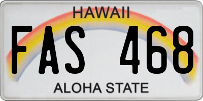 HI license plate FAS468