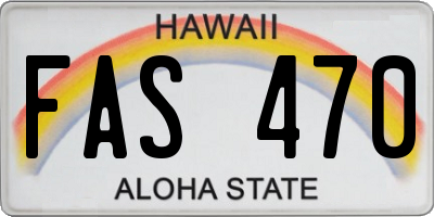 HI license plate FAS470