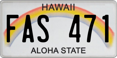HI license plate FAS471