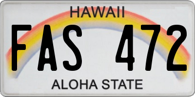 HI license plate FAS472