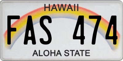 HI license plate FAS474