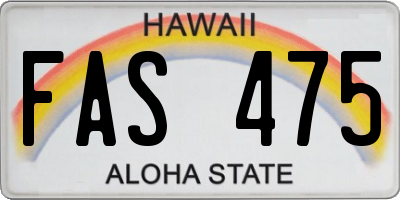 HI license plate FAS475