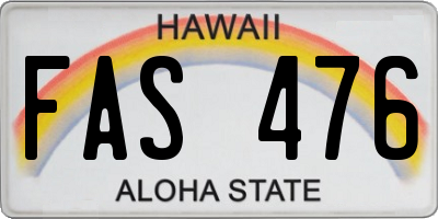 HI license plate FAS476