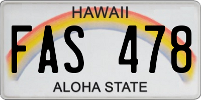 HI license plate FAS478