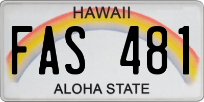 HI license plate FAS481