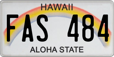 HI license plate FAS484