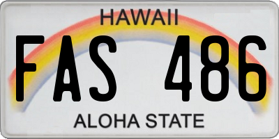 HI license plate FAS486