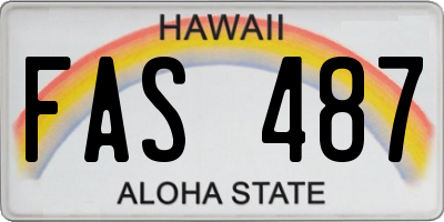 HI license plate FAS487