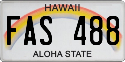 HI license plate FAS488