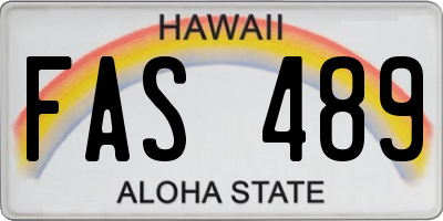 HI license plate FAS489