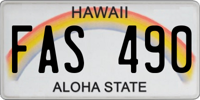 HI license plate FAS490