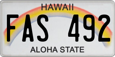HI license plate FAS492