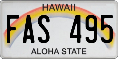 HI license plate FAS495