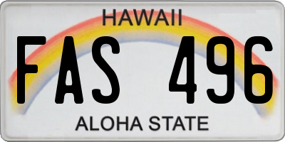 HI license plate FAS496