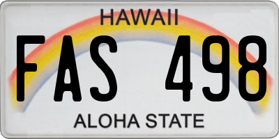 HI license plate FAS498