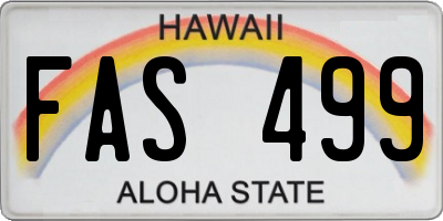 HI license plate FAS499