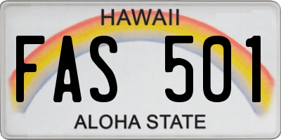 HI license plate FAS501