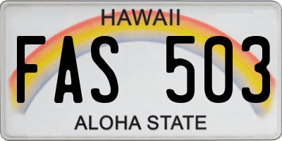 HI license plate FAS503