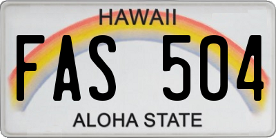 HI license plate FAS504