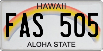 HI license plate FAS505