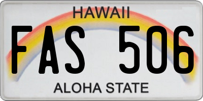 HI license plate FAS506